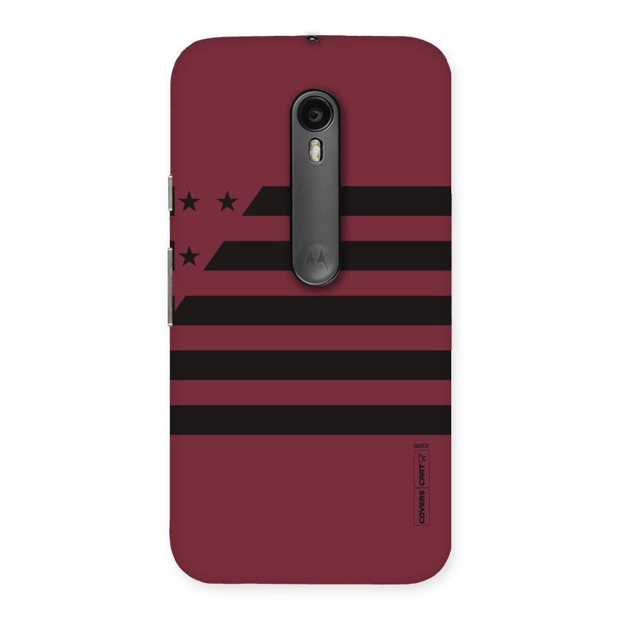 Maroon Star Striped Back Case for Moto G Turbo