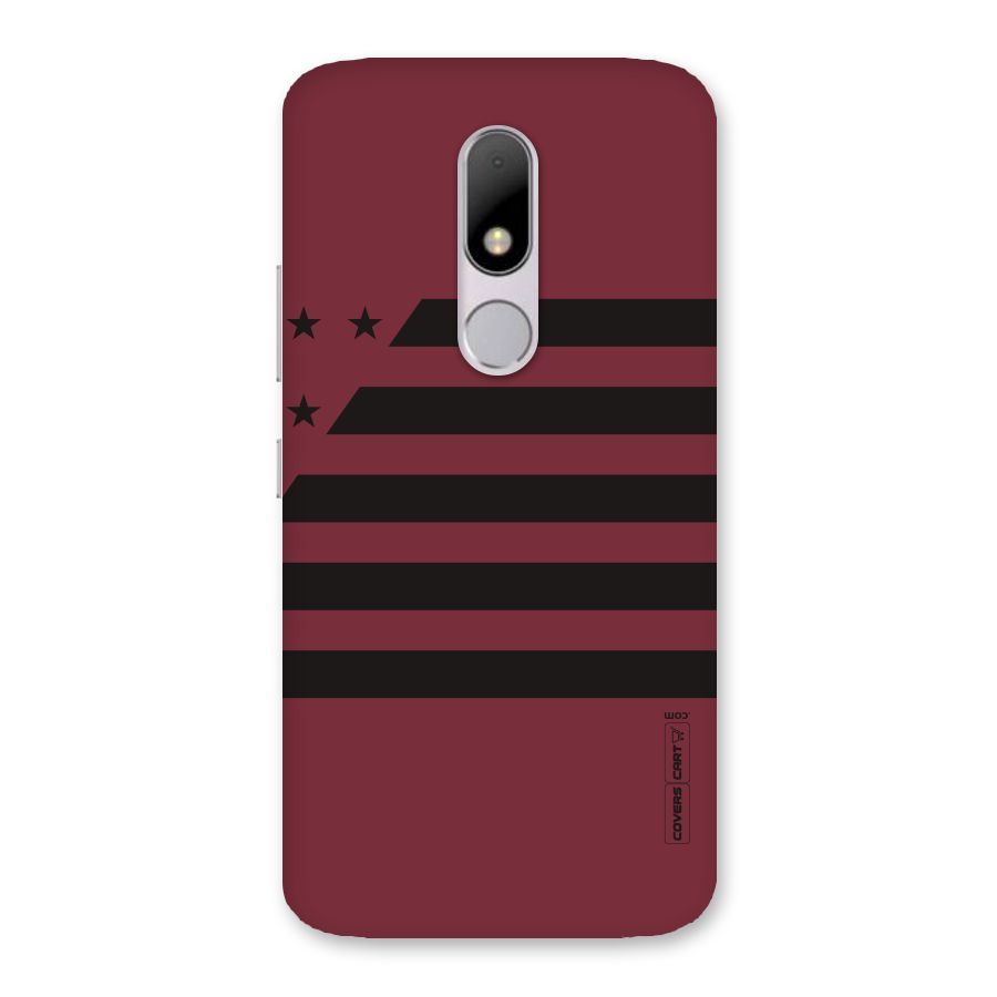 Maroon Star Striped Back Case for Moto M
