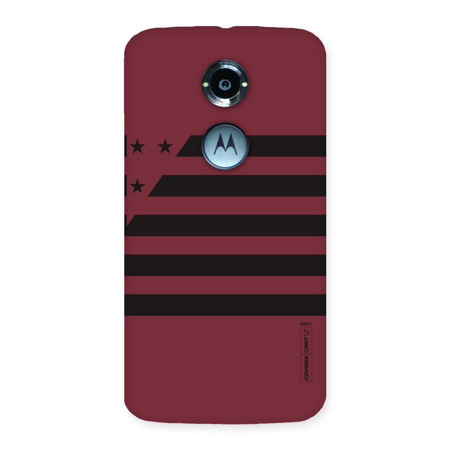 Maroon Star Striped Back Case for Moto X 2nd Gen