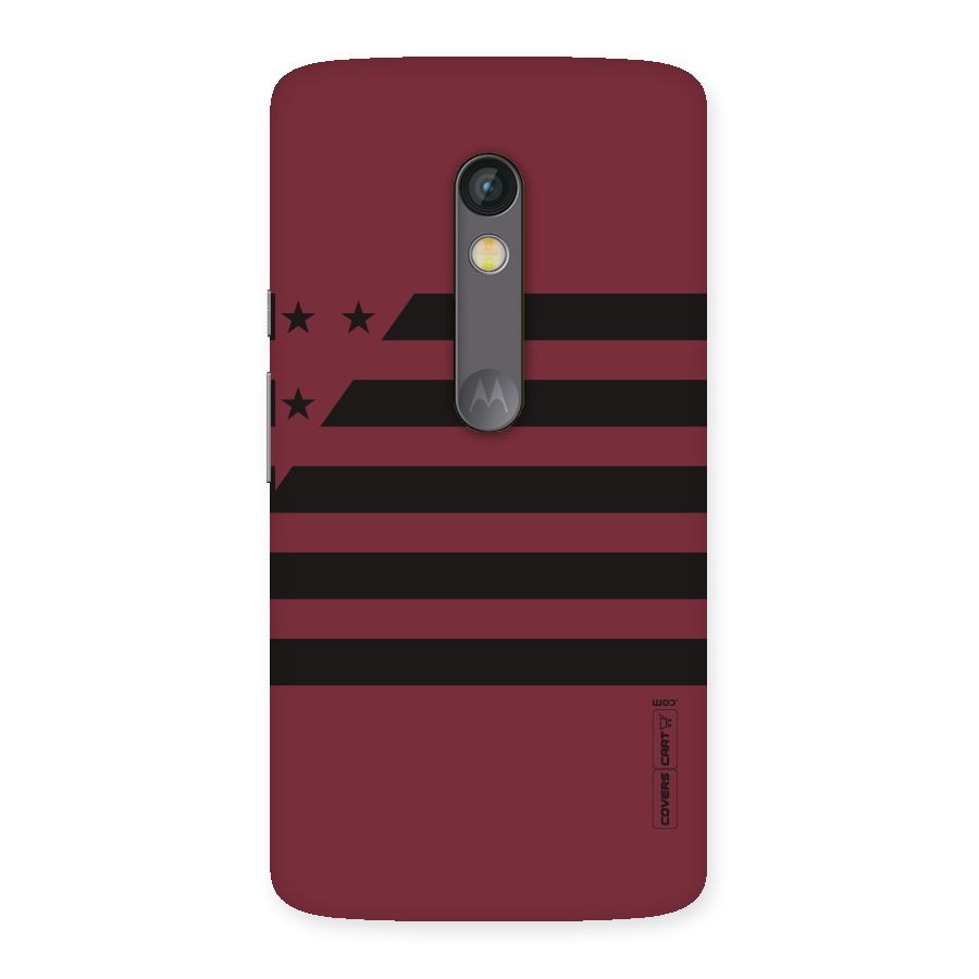 Maroon Star Striped Back Case for Moto X Play