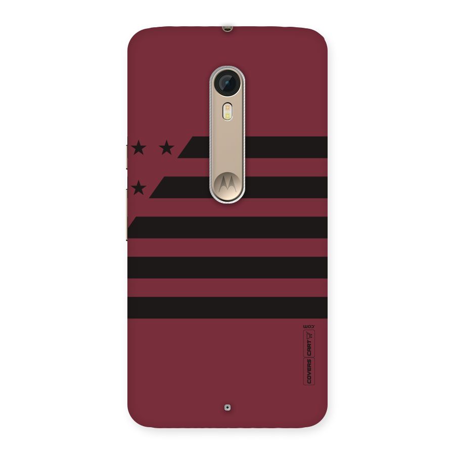 Maroon Star Striped Back Case for Motorola Moto X Style