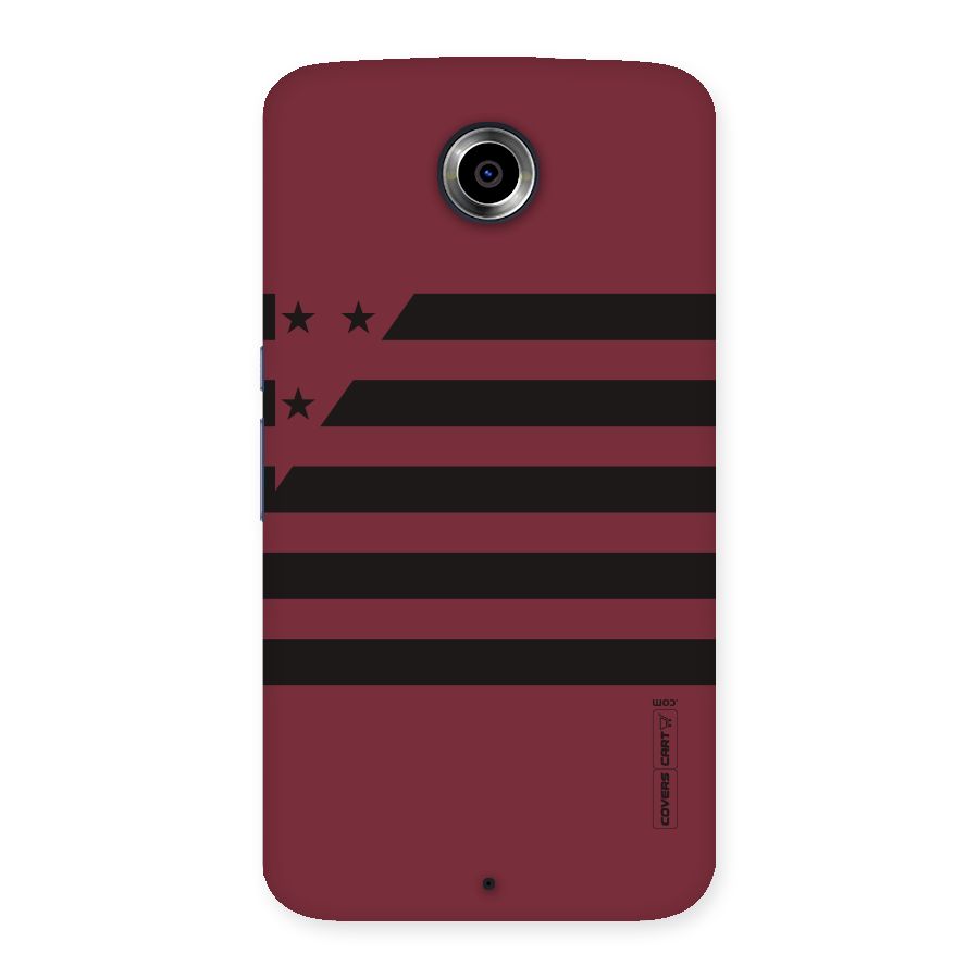 Maroon Star Striped Back Case for Nexsus 6