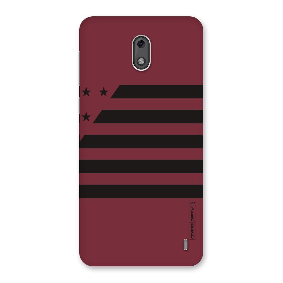 Maroon Star Striped Back Case for Nokia 2