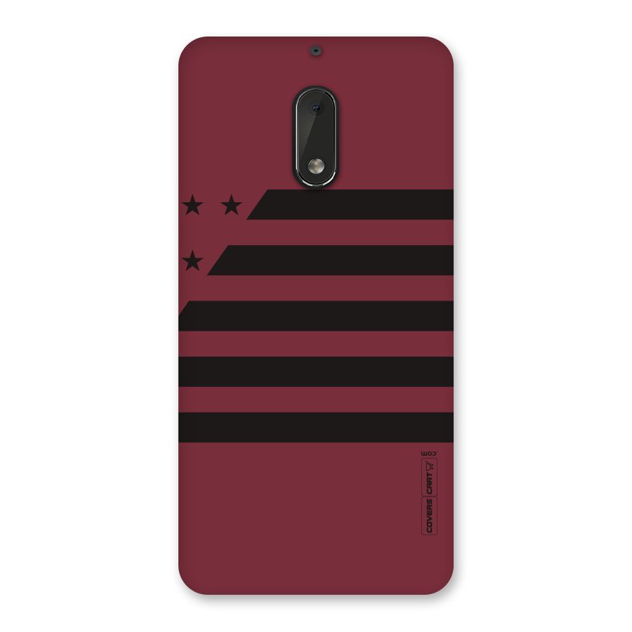 Maroon Star Striped Back Case for Nokia 6