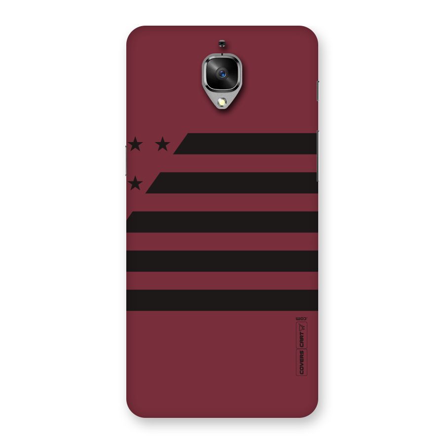 Maroon Star Striped Back Case for OnePlus 3T