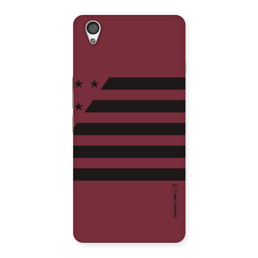 Maroon Star Striped Back Case for OnePlus X