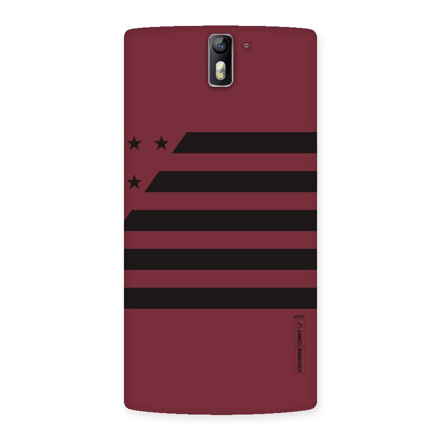 Maroon Star Striped Back Case for One Plus One