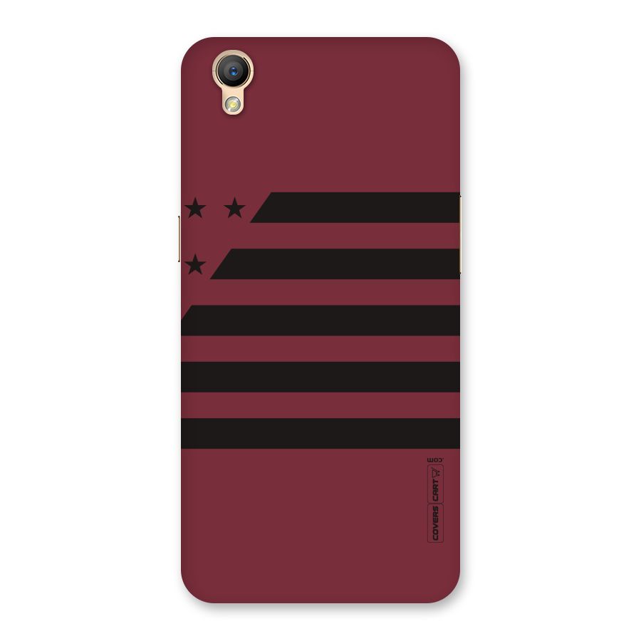 Maroon Star Striped Back Case for Oppo A37