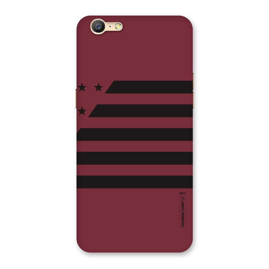 Maroon Star Striped Back Case for Oppo A57