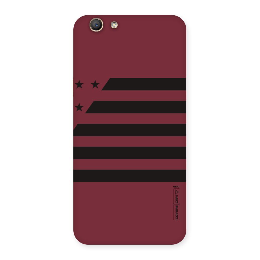 Maroon Star Striped Back Case for Oppo F1s