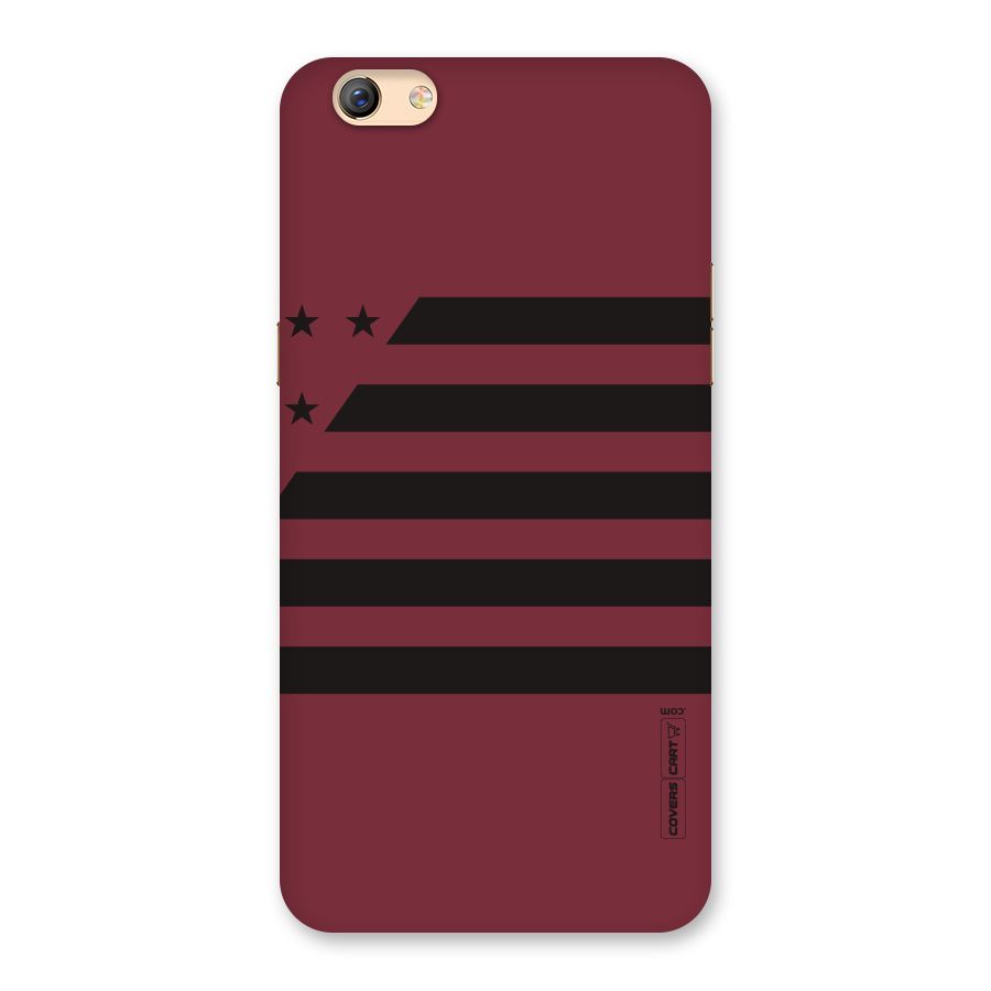 Maroon Star Striped Back Case for Oppo F3 Plus