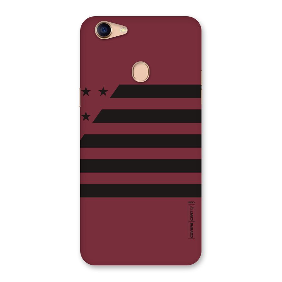 Maroon Star Striped Back Case for Oppo F5