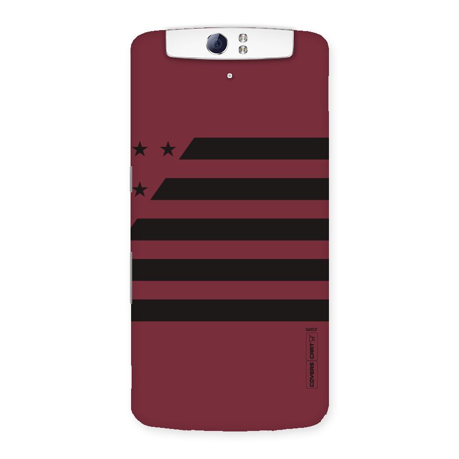 Maroon Star Striped Back Case for Oppo N1