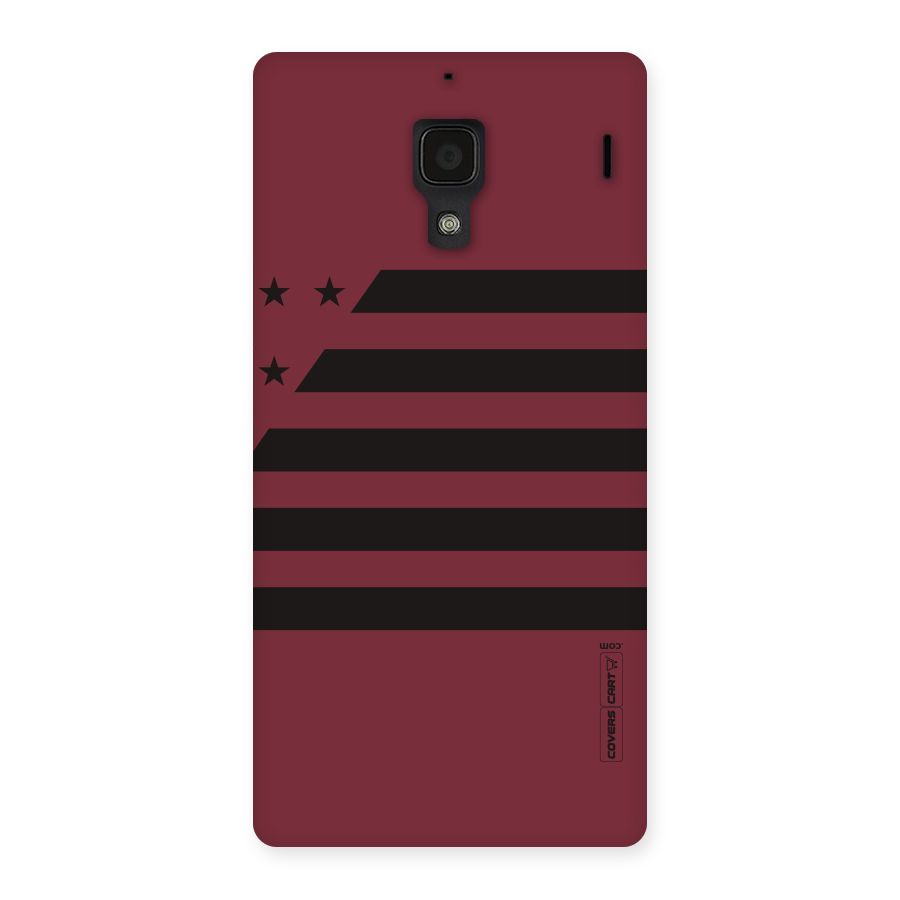 Maroon Star Striped Back Case for Redmi 1S