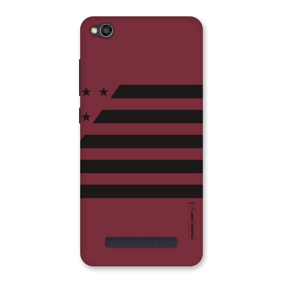 Maroon Star Striped Back Case for Redmi 4A