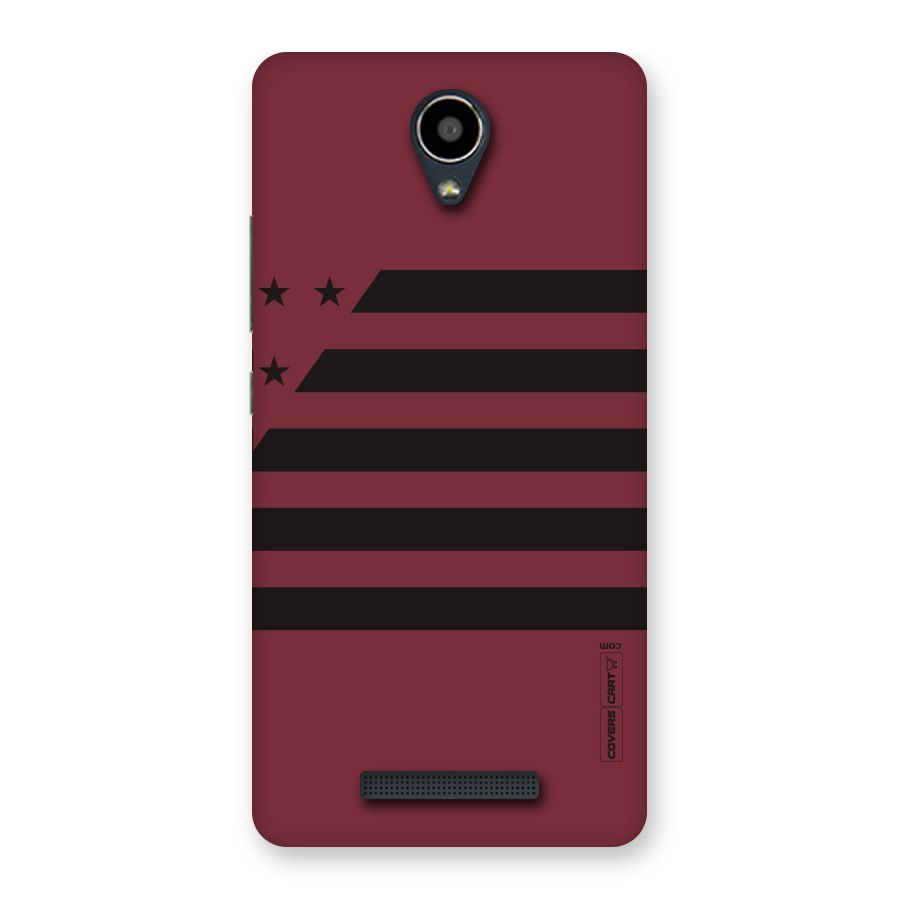 Maroon Star Striped Back Case for Redmi Note 2