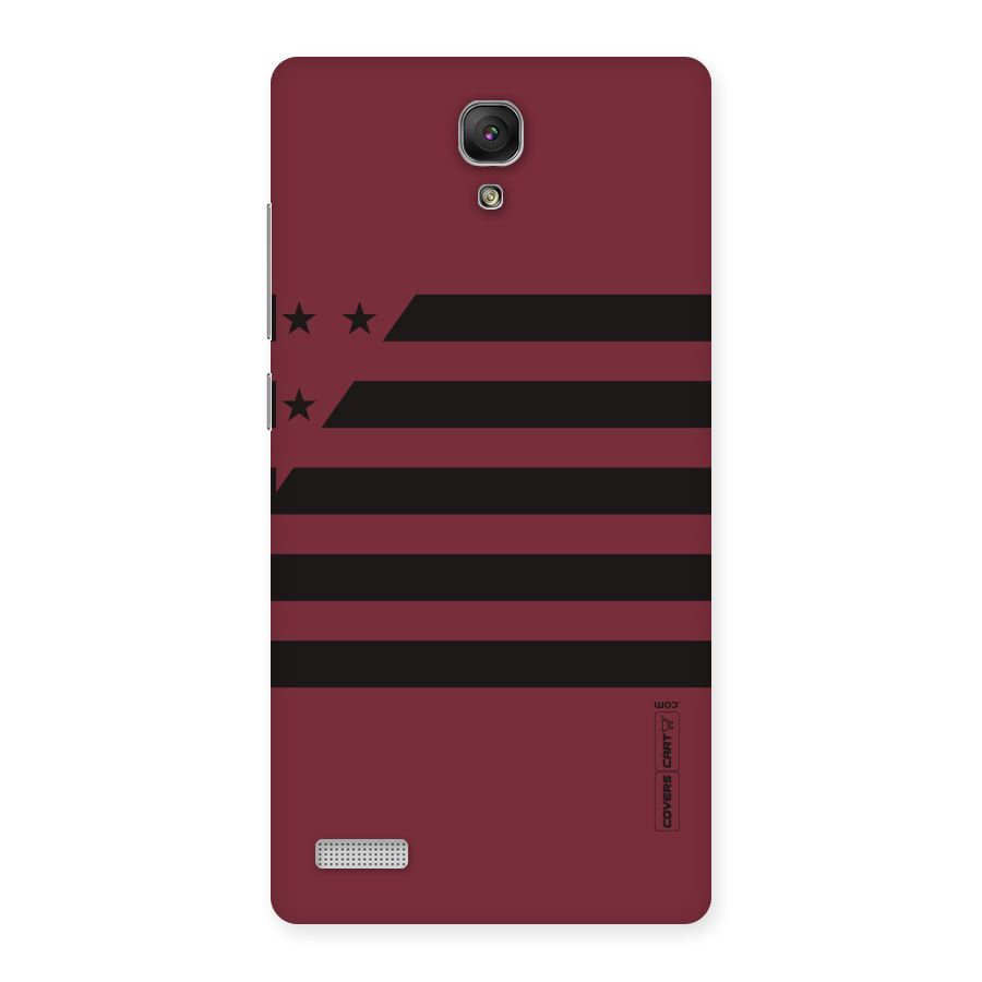 Maroon Star Striped Back Case for Redmi Note Prime