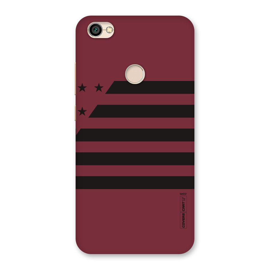 Maroon Star Striped Back Case for Redmi Y1 2017