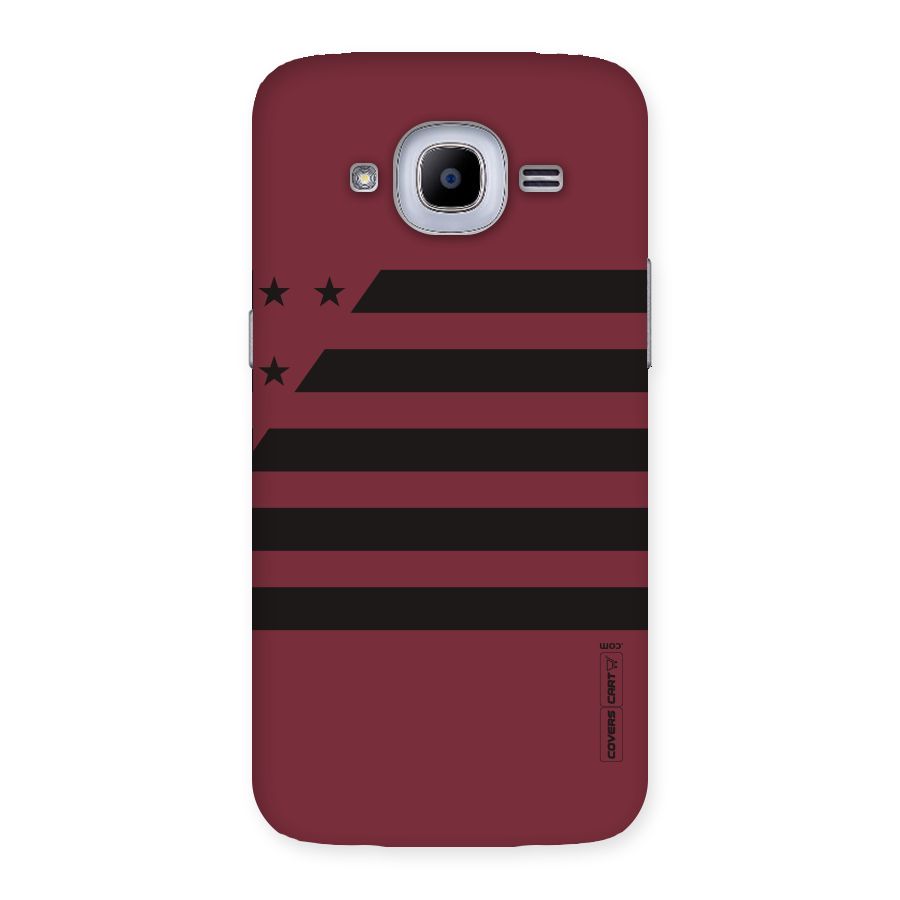 Maroon Star Striped Back Case for Samsung Galaxy J2 2016