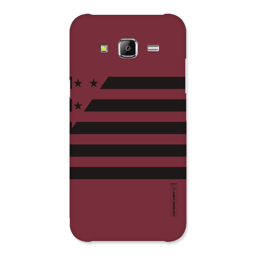 Maroon Star Striped Back Case for Samsung Galaxy J5