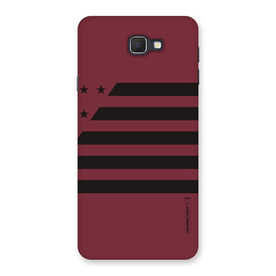 Maroon Star Striped Back Case for Samsung Galaxy J7 Prime