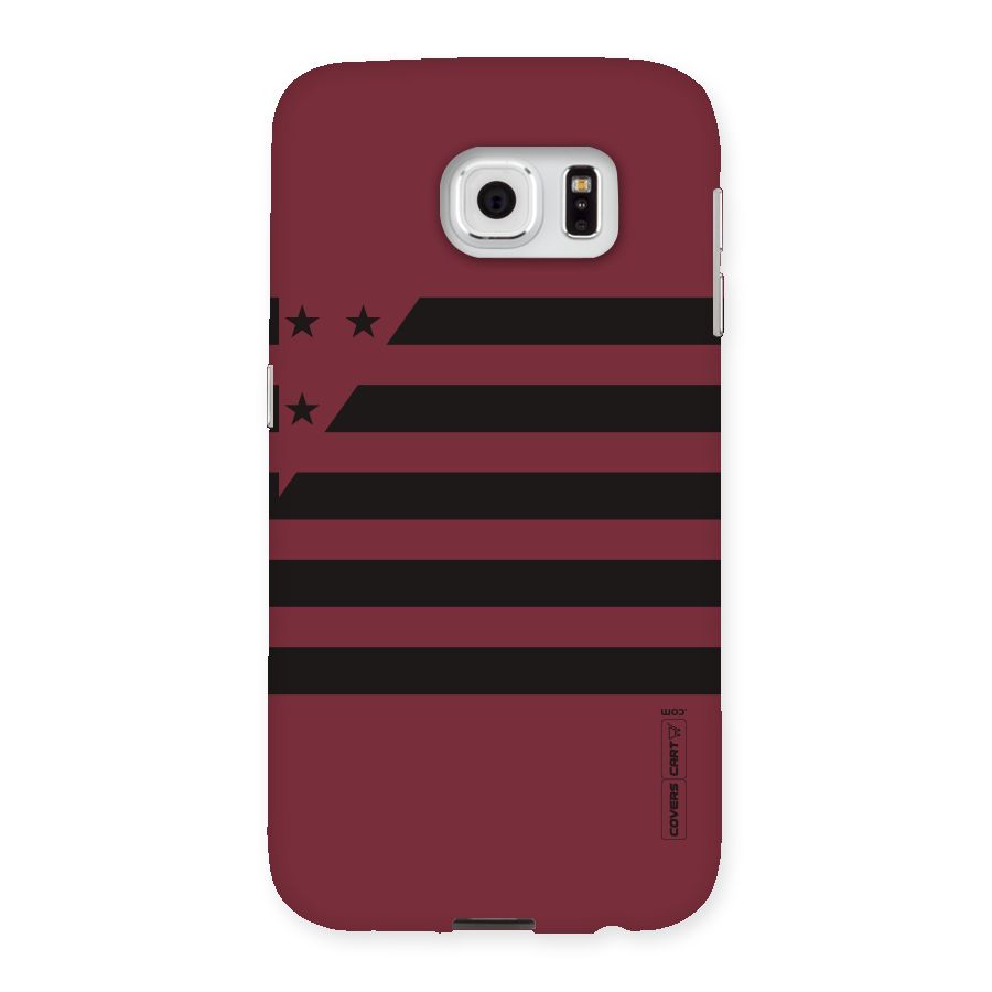 Maroon Star Striped Back Case for Samsung Galaxy S6