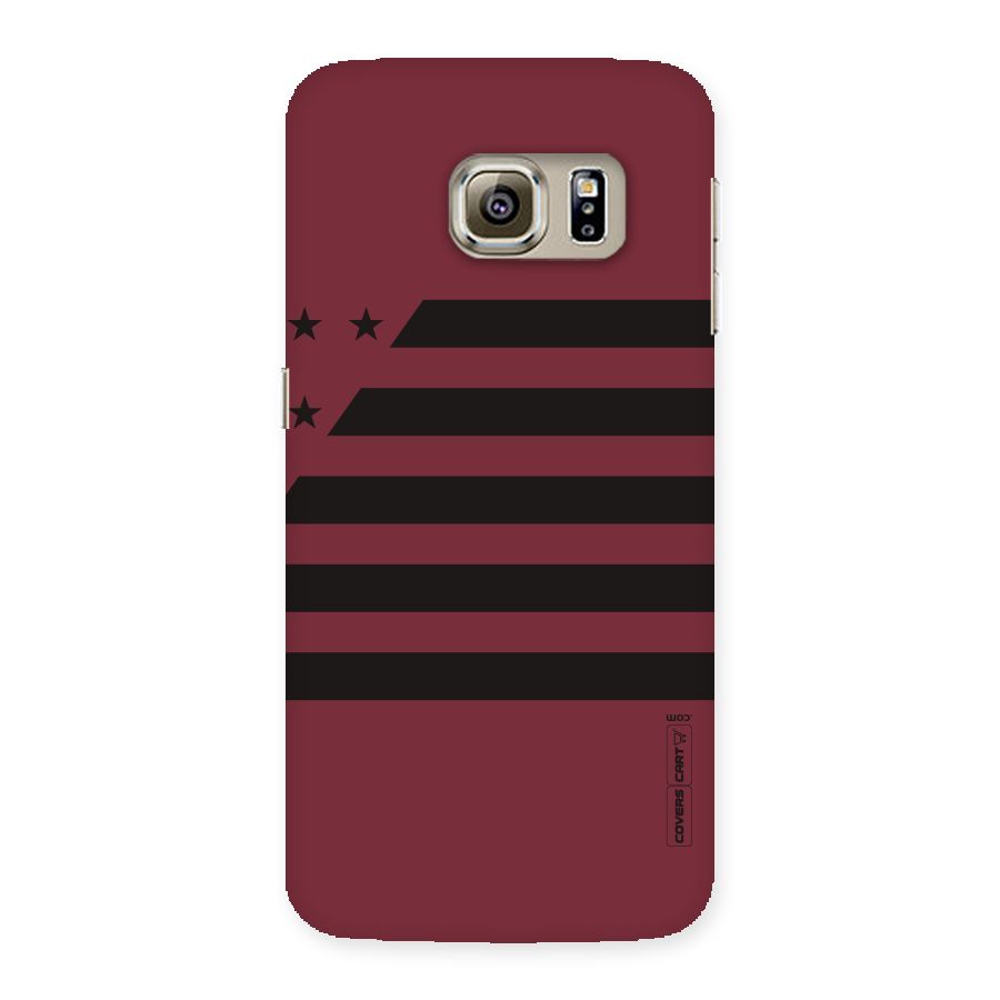 Maroon Star Striped Back Case for Samsung Galaxy S6 Edge Plus