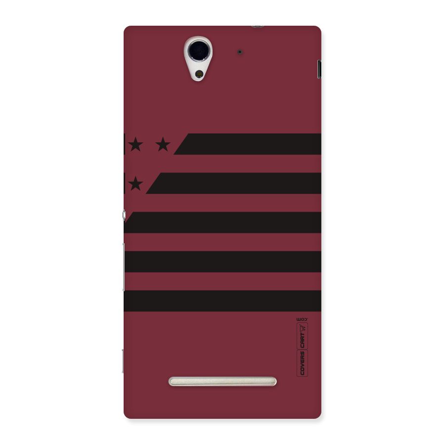 Maroon Star Striped Back Case for Sony Xperia C3