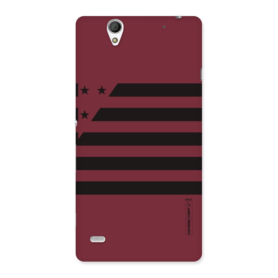 Maroon Star Striped Back Case for Sony Xperia C4