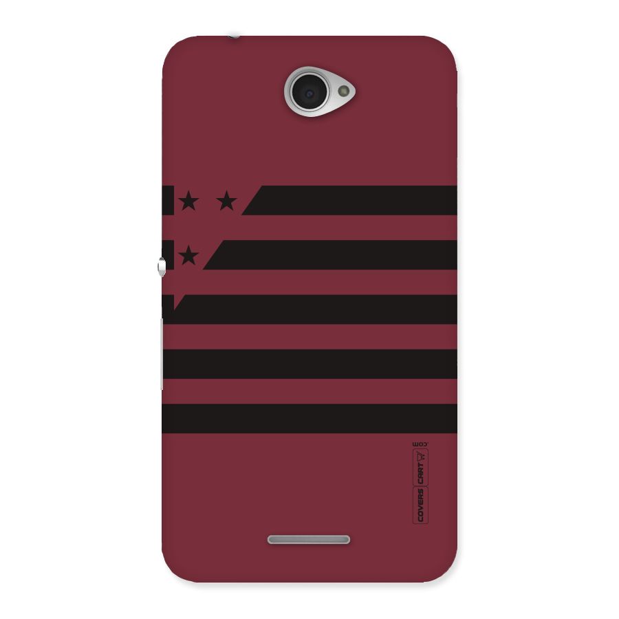 Maroon Star Striped Back Case for Sony Xperia E4
