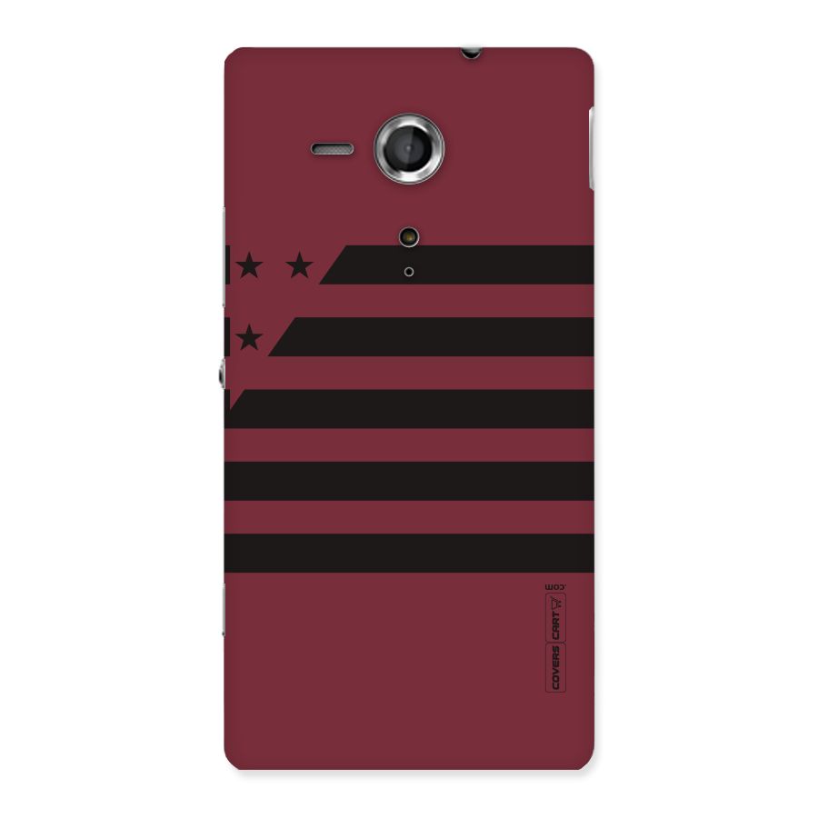 Maroon Star Striped Back Case for Sony Xperia SP