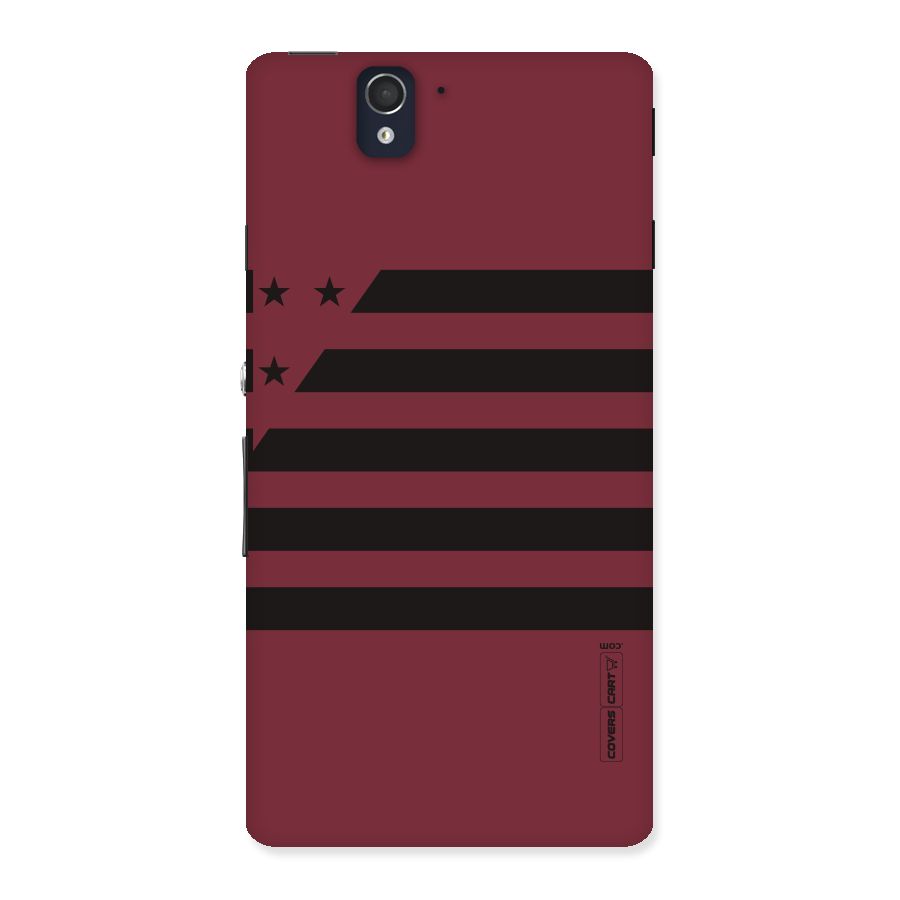 Maroon Star Striped Back Case for Sony Xperia Z