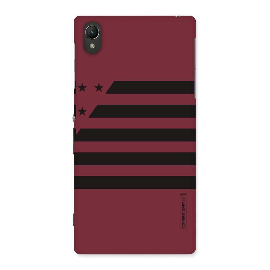 Maroon Star Striped Back Case for Sony Xperia Z1