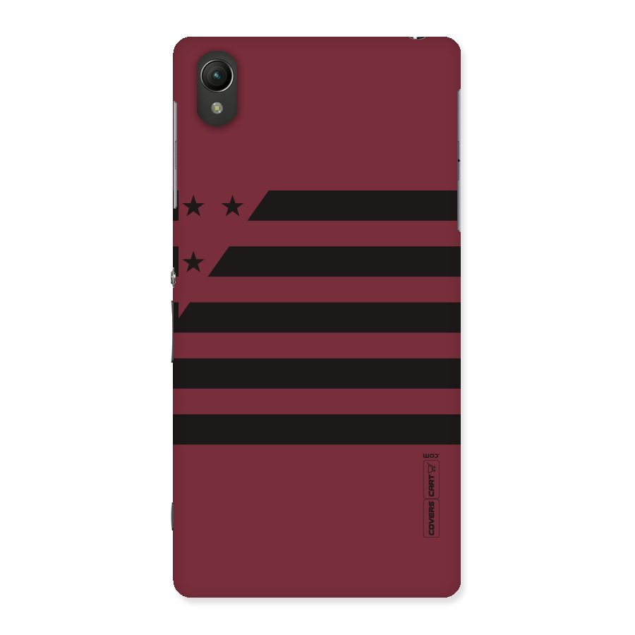 Maroon Star Striped Back Case for Sony Xperia Z2