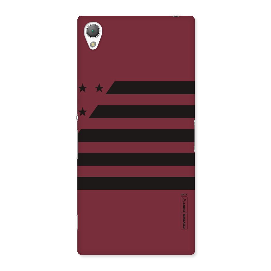 Maroon Star Striped Back Case for Sony Xperia Z3