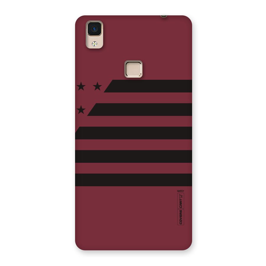 Maroon Star Striped Back Case for V3 Max