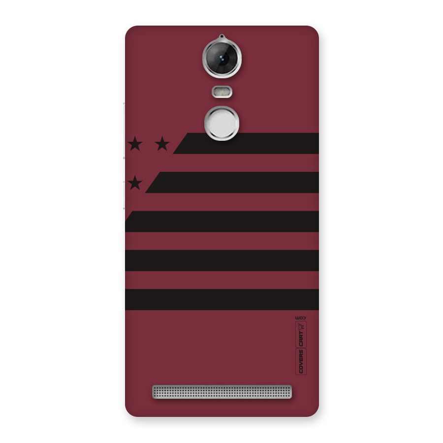 Maroon Star Striped Back Case for Vibe K5 Note