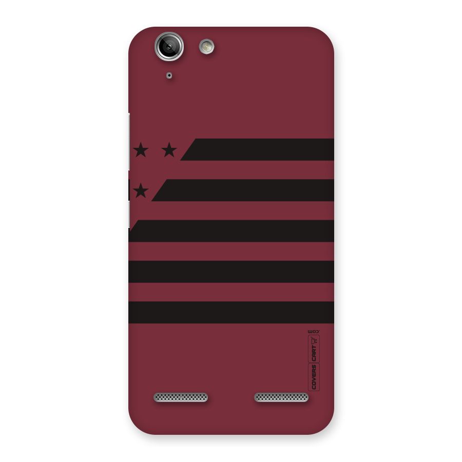 Maroon Star Striped Back Case for Vibe K5 Plus