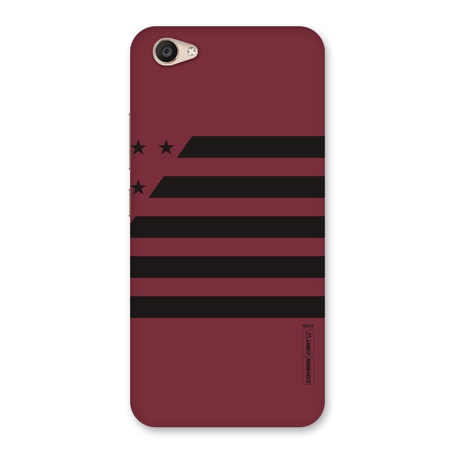 Maroon Star Striped Back Case for Vivo V5 Plus