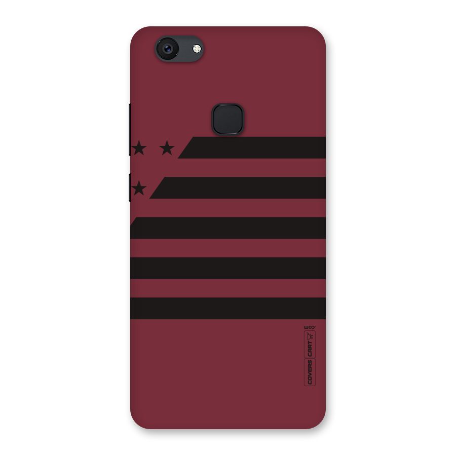 Maroon Star Striped Back Case for Vivo V7 Plus