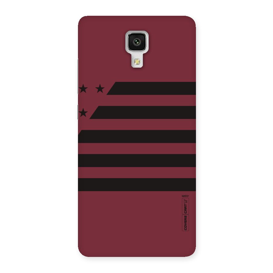 Maroon Star Striped Back Case for Xiaomi Mi 4