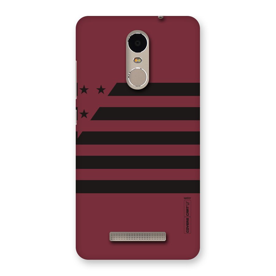 Maroon Star Striped Back Case for Xiaomi Redmi Note 3