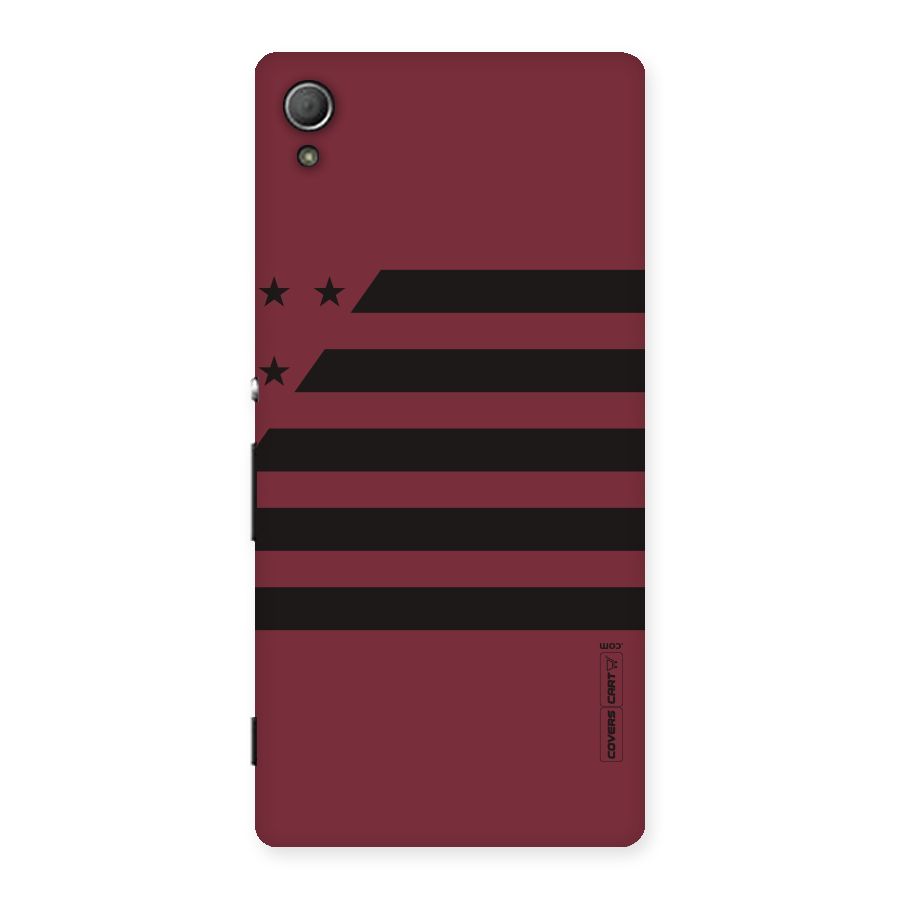 Maroon Star Striped Back Case for Xperia Z4