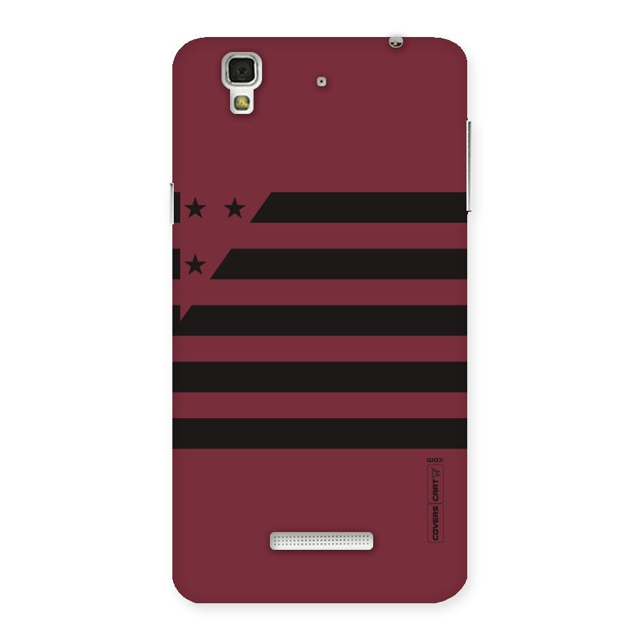 Maroon Star Striped Back Case for Yu Yureka