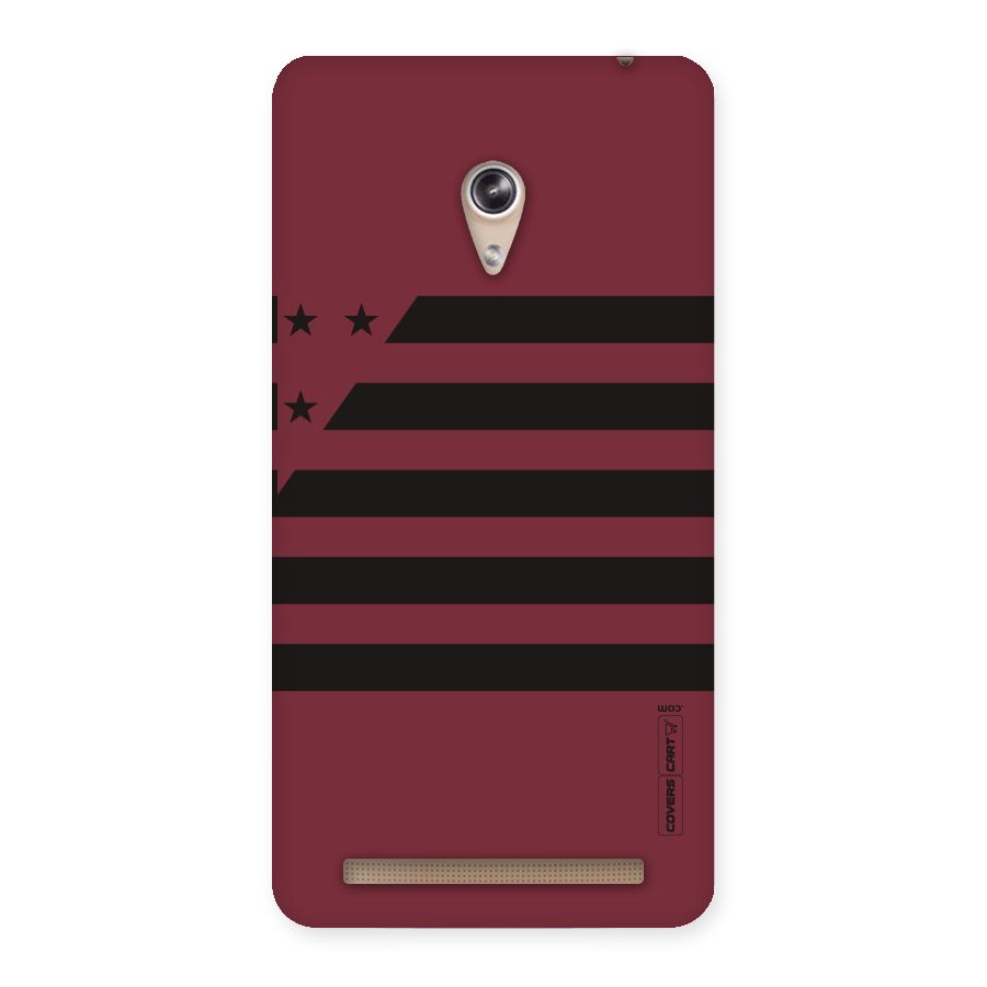 Maroon Star Striped Back Case for Zenfone 6
