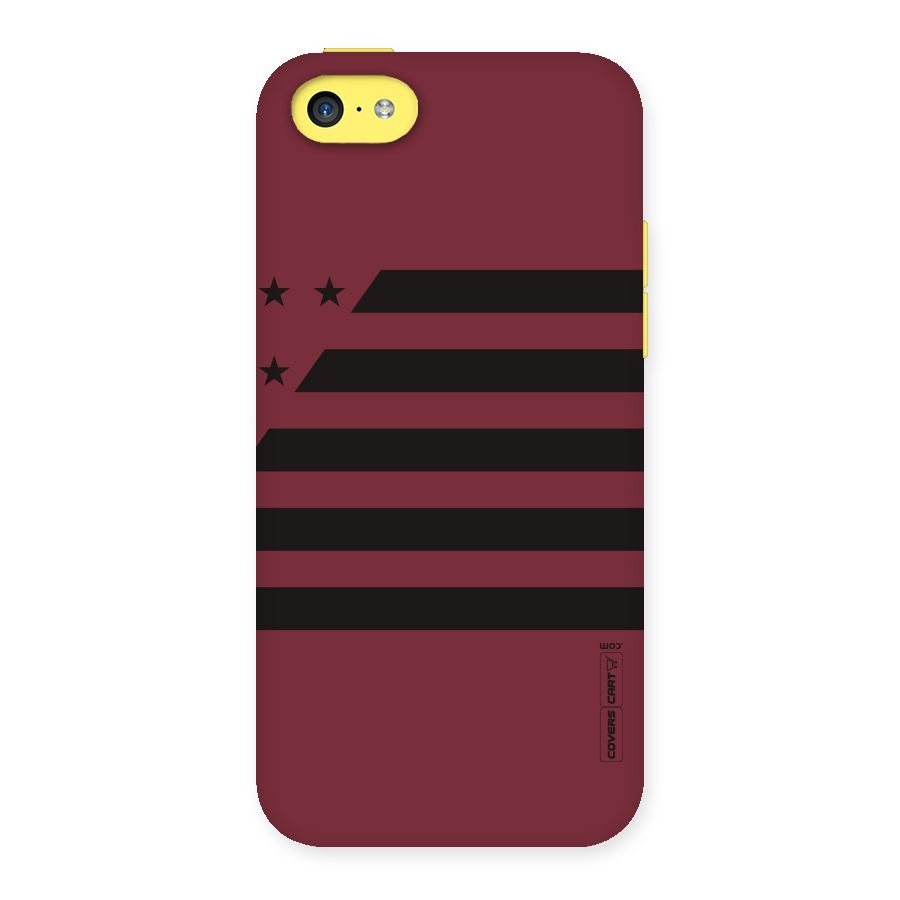 Maroon Star Striped Back Case for iPhone 5C