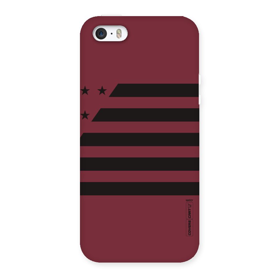 Maroon Star Striped Back Case for iPhone 5 5S