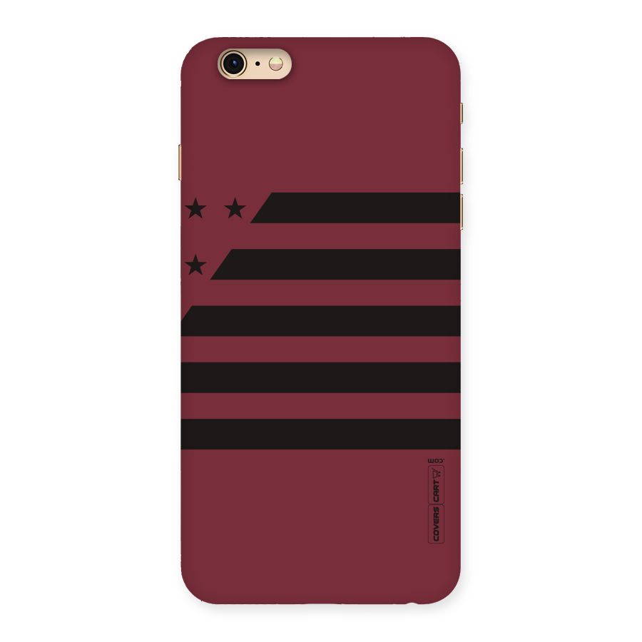 Maroon Star Striped Back Case for iPhone 6 Plus 6S Plus