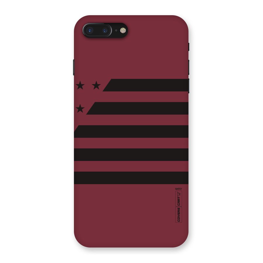 Maroon Star Striped Back Case for iPhone 7 Plus