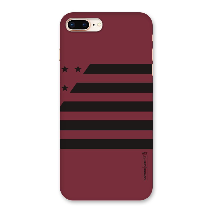 Maroon Star Striped Back Case for iPhone 8 Plus